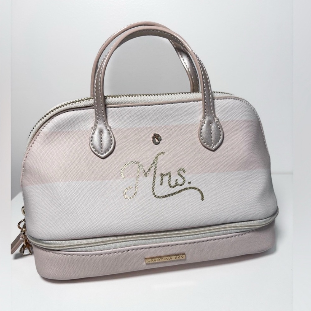 NWOT | Bridal “Mrs.” White Cosmetic Bag | Spartina 449 Travel Tote - Picture 2 of 9